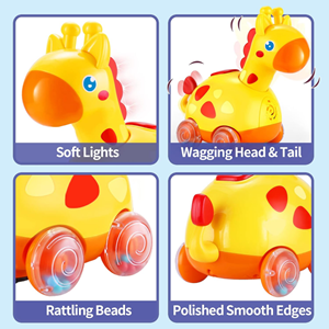 اسباب بازی زرافه چرخ دار موزیکال Yerloa Musical Giraffe Crawling_اسباب بازی
